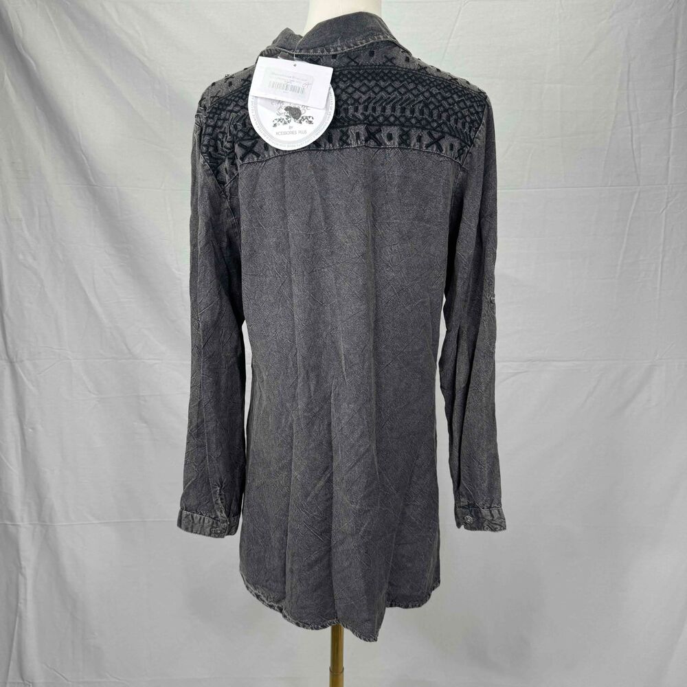 Parsley & Sage Anthropologie Button Up Shirt Blouse Top Embroidery Western Small - Picture 7 of 13
